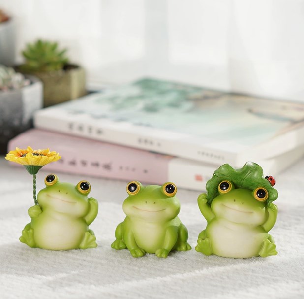 可爱青蛙摆件治愈系情绪稳定工位桌面解压手办汽车装饰品女生礼物